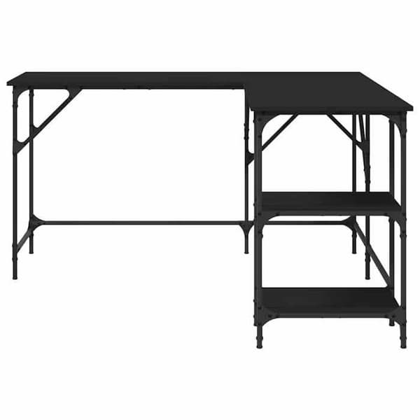 Maison Exclusive - Sort skrivebord 139x139x75 cm ingeniørtræ