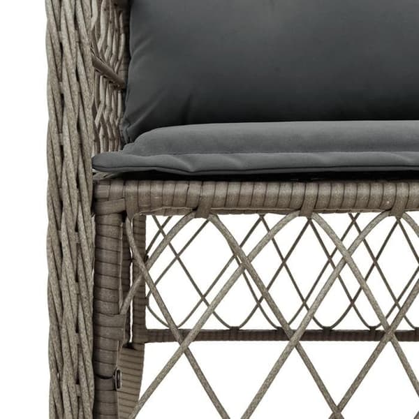 Maison Exclusive - Trädgårdsset 5 delar med grå kuddar i flätad resin