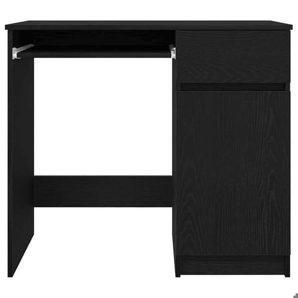 Maison Exclusive - Kontor i sort egetræ 86x49x76 cm ingeniørtræ svart ek