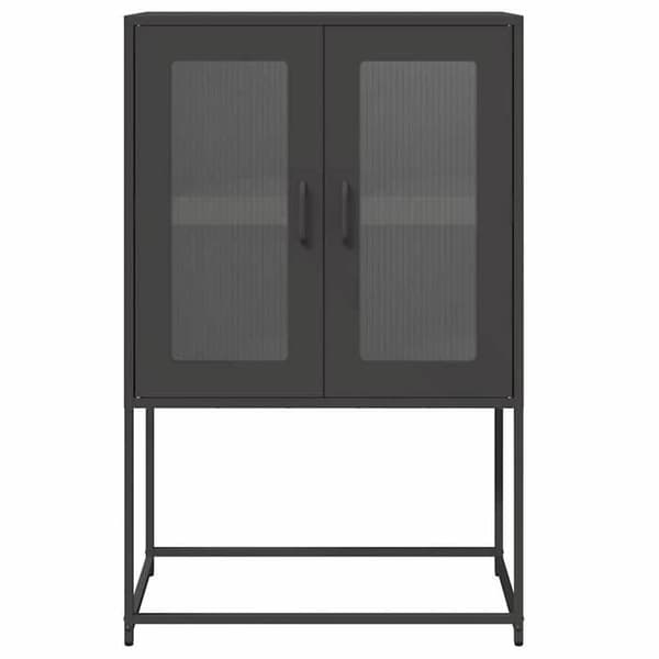 Maison Exclusive - Sort høj buffet 68x39x107 cm stål Svart
