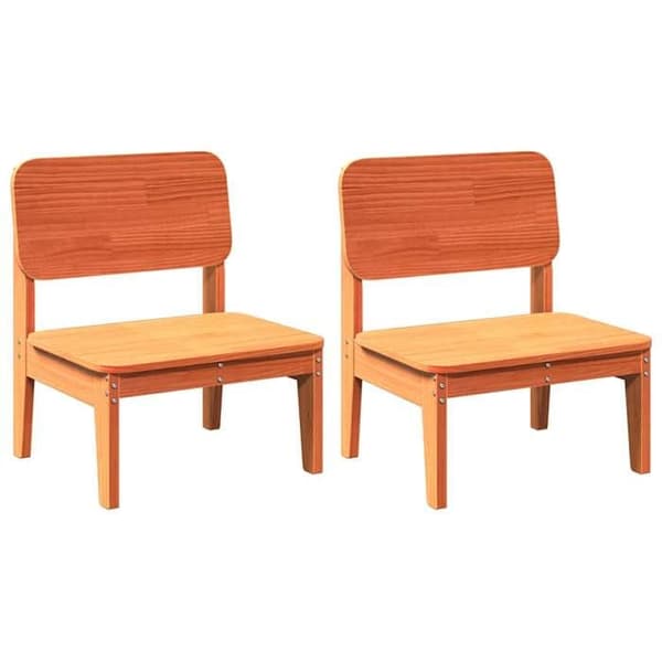 Maison Exclusive - Trädgårdsstolar set om 2, brunt vax 60x52,5x72 cm brunt vax