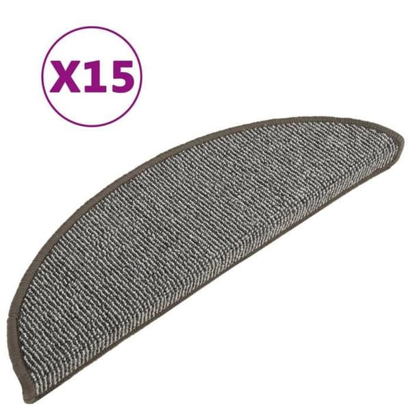 Trappe tæppe - Eksklusivt hjem - 15 stykker - Grå - 56 x 17 x 3 cm grå