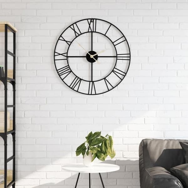 Maison Exclusive - Vægur sort Ø50 cm jern Svart