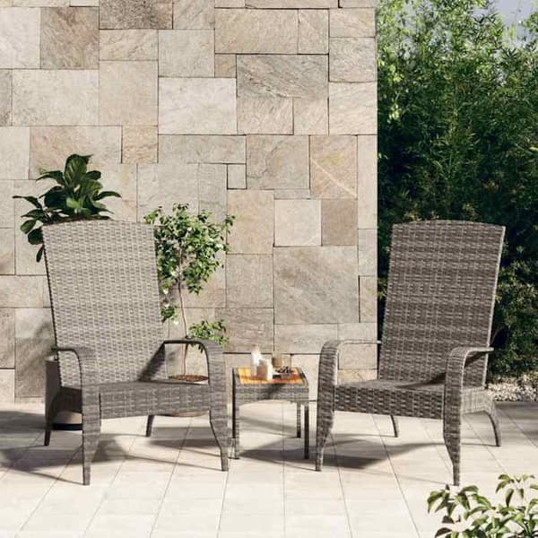 Maison Exclusive - Adirondack trädgårdsstol Grå flätad resin Grå