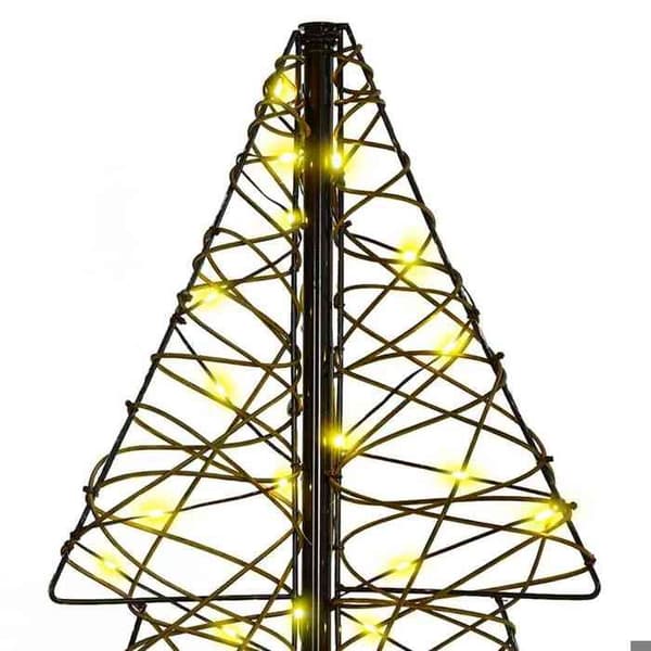 Juletræ - EKSKLUSIV HUS - 100 LED - Varm hvid - 120 cm - Genopladelig USB Vit varm