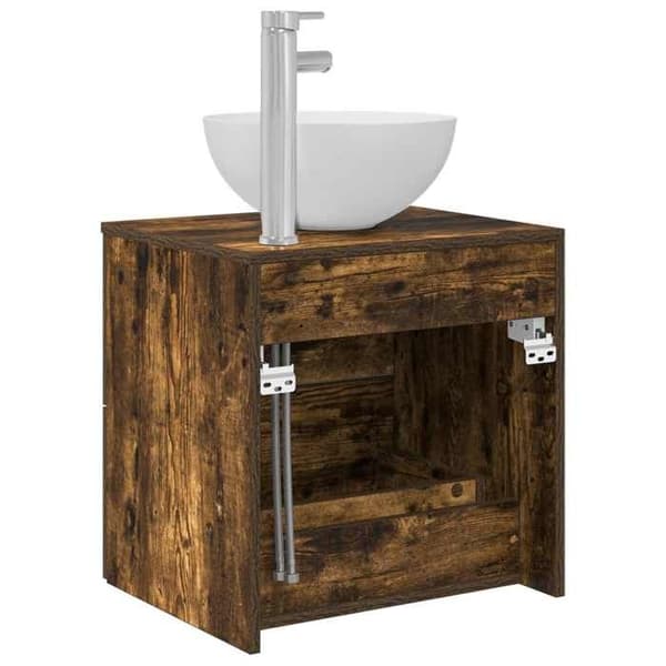 Exklusiv möbel - Väggmonterad handfat Vanity Ek rökig 49,5 x 41 x 64,5 cm