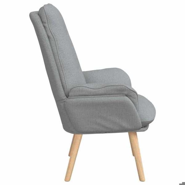 Fåtölj - EXKLUSIV HEM - 69 x 74 x 93 cm - Ljusgrå - Polyester tyg - Vadderade armstöd Ljusgrått