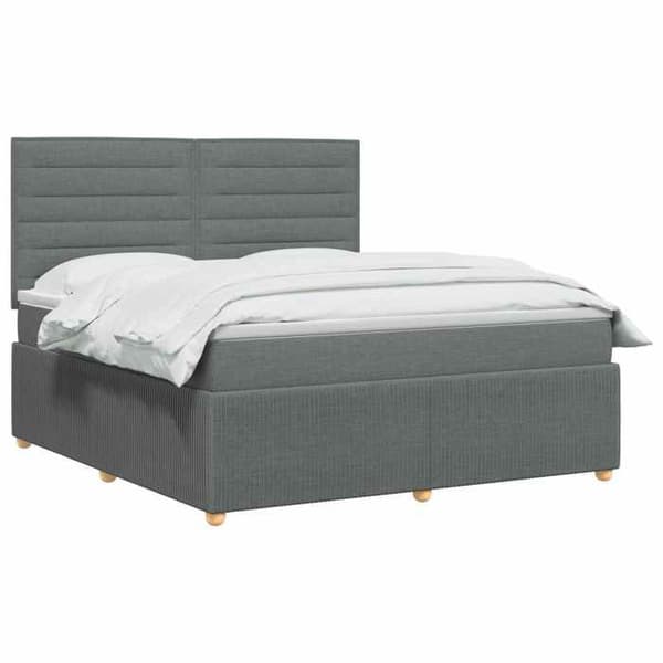 Maison Exclusive - Boxspring säng med madrass Mörkgrå 160 x 200 cm Tyg