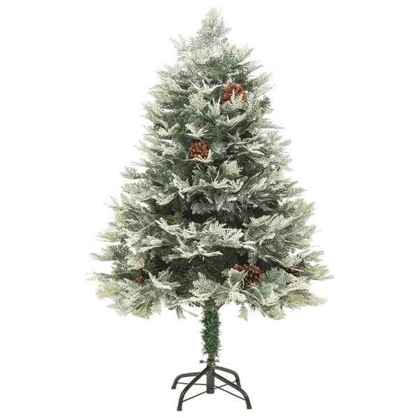 Maison Exclusive - Förbelyst julgran och gröna kottar 150cm PVC och PE Grön