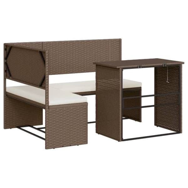 Maison Exclusive - Have sofa med bord og brune L-formede puder