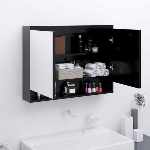 Maison Exclusive - Badeværelsesspejlskab 80x15x60 cm MDF antracit