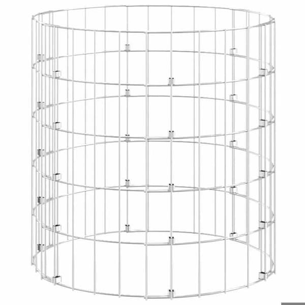 Maison Exclusive - Cirkulär gabionpelare Galvaniserat stål Ø50x50 cm silver-