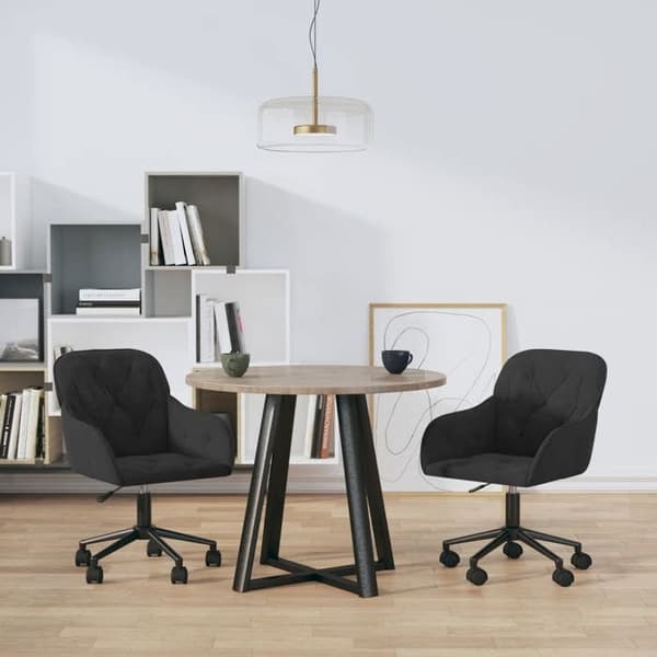Maison Exclusive - Snurrbara matstolar set om 2 Svart Sammet