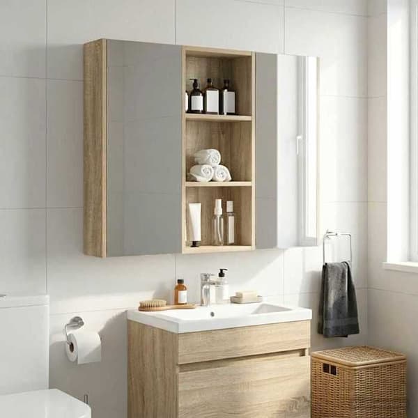 Maison Exclusive - Vægskab til badeværelse Eg Sonoma 30 x 14 x 70 cm