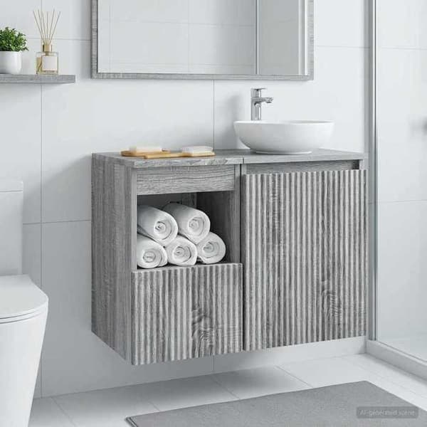 Maison Exclusive - Badrumsskåp Sonoma grå 30 x 41 x 50 cm