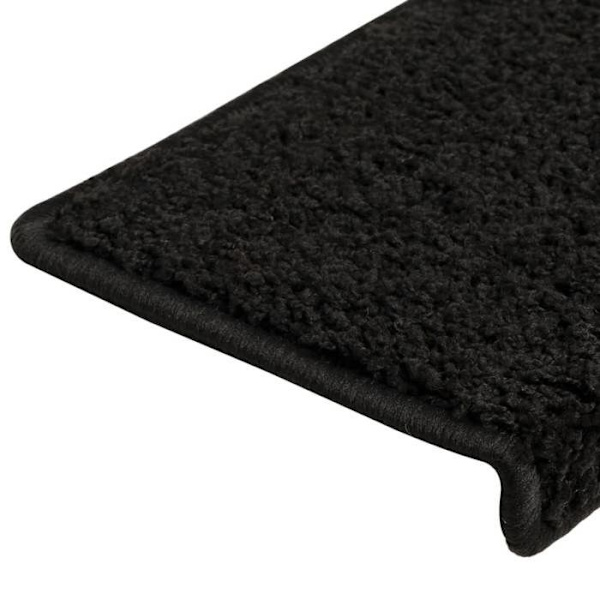 Maison Exclusive - Trappe tæppe 15 dele 65 x 21 x 4 cm Sort rektangulær kant