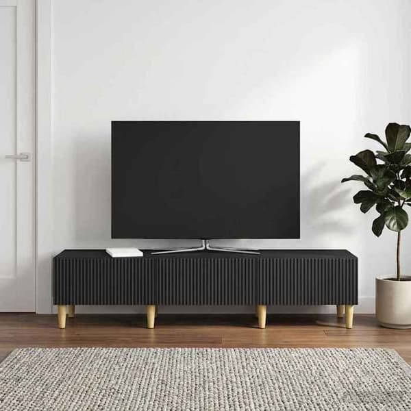 Maison Exclusive - TV-møbel 147 x 34,5 x 30 cm Sort Ingeniørtræ