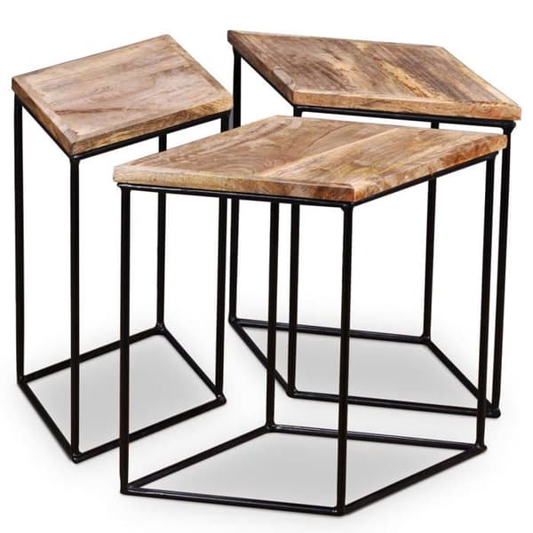 Maison Exclusive - Soffbord i massiv mangoträ 56x48x40 cm