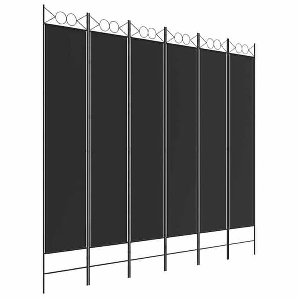 Maison Exclusive - Avskiljande vägg 6 paneler Svart 240x220 cm Tyg