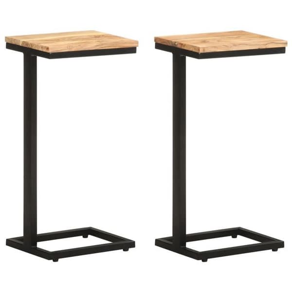 Maison Exclusive - Sidobord 2 st 31,5x24,5x64,5 cm Solid akaciaträ Variabla färger (leveransen är slum