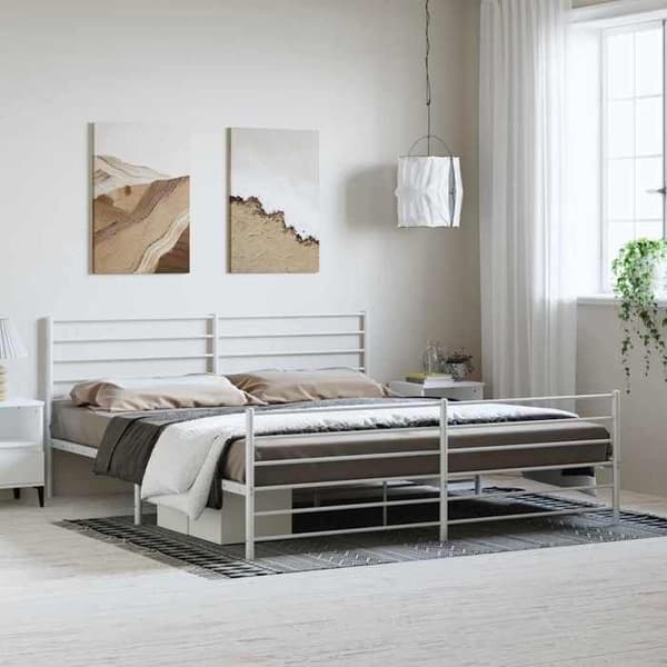 Sengestel - MAISON EXCLUSIVE - Maison Exclusive - 183 x 213 cm - Hvid - Lamelseng Vit