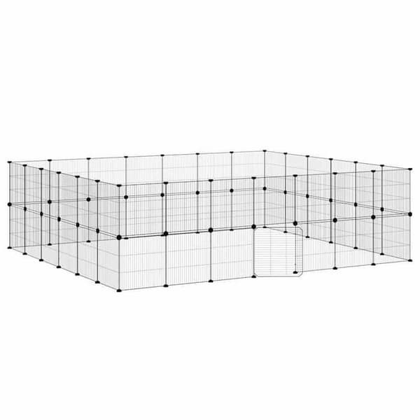 Maison Exclusive - Bur til kæledyr med 52 paneler og sort dør 245x210x70 cm