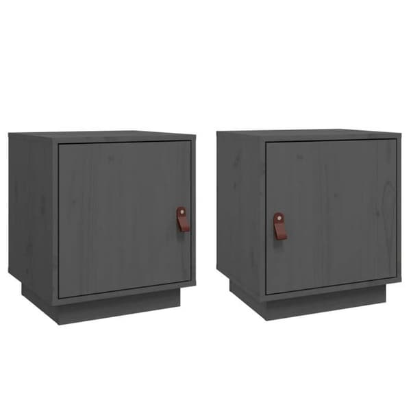 Maison Exclusive - Yöpöydät 2 kpl Harmaa 40x34x45 cm Massiivipuu Grå