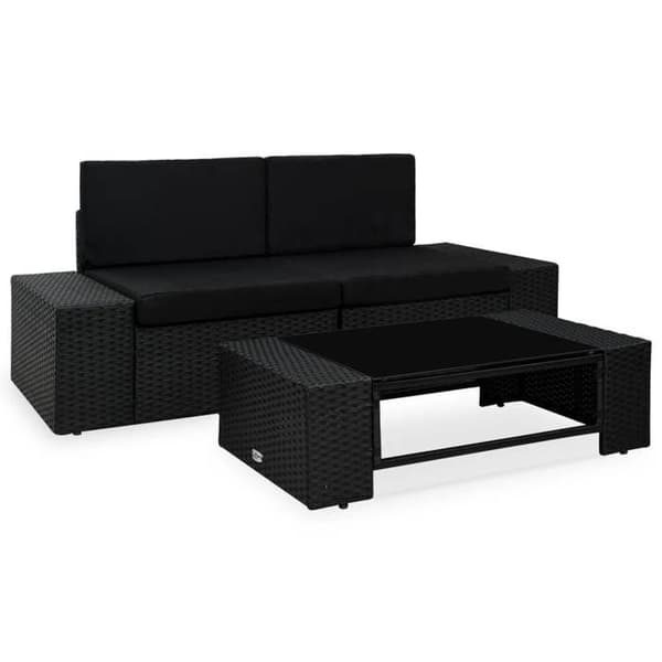 Maison Exclusive - Havegruppe 3 stk. Vævet resin Sort