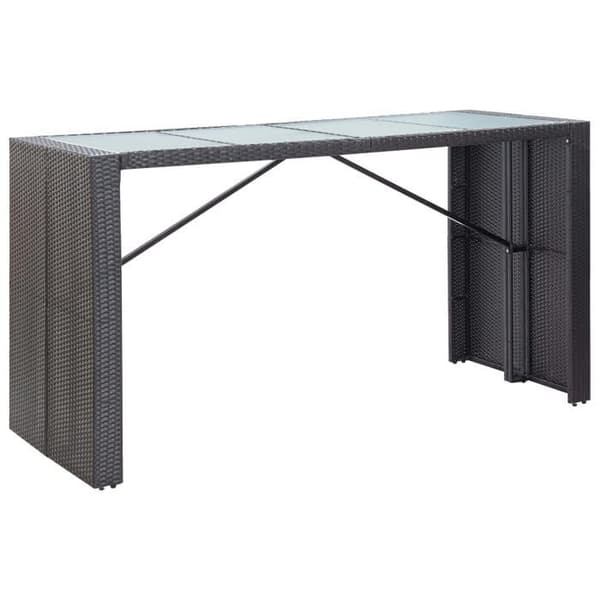 Maison Exclusive - 9 osan ulkoilma baarisetti, punottu muovi, musta