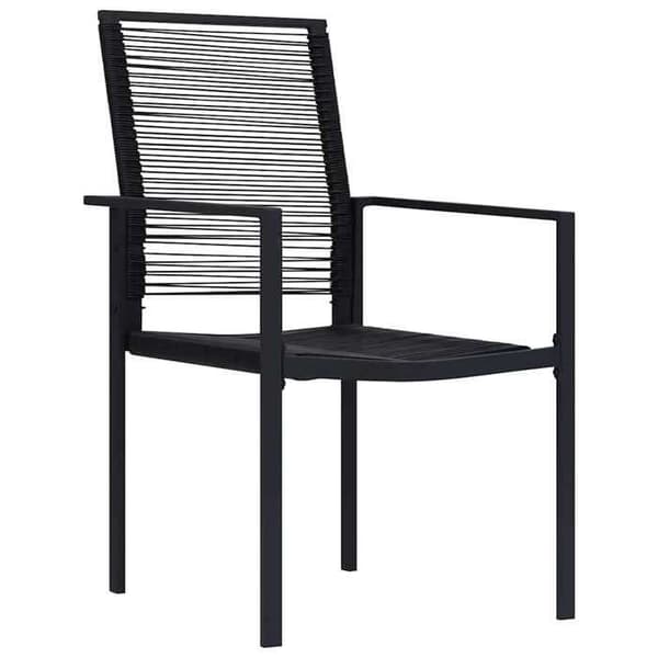 Havemøbler - EKSKLUSIVT HUS - 3 dele - Sort - Glasplade - Vandafvisende PVC rattan