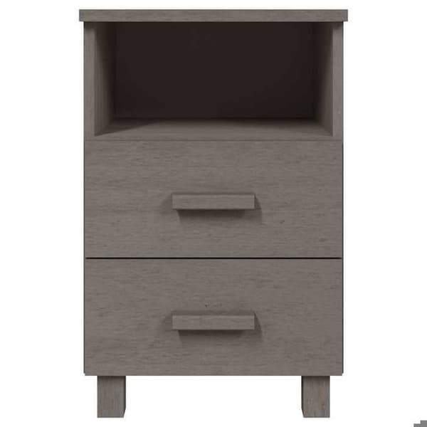 Maison Exclusive - Sängbord HAMAR 2 st Grå ljus 40x35x62 cm Massivt trä Ljusgrått