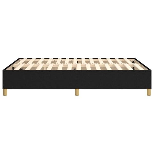 Maison Exclusive - Musta sänkyrunko lankuilla 140x190 cm kangas svart