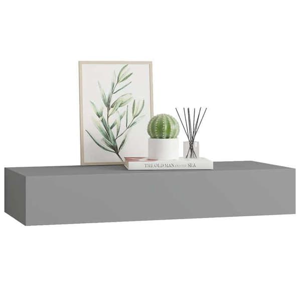 Maison Exclusive - Vägghylla med låda Grå 60x23,5x10 cm MDF