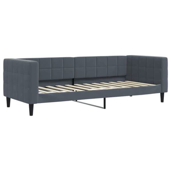 Maison Exclusive - Dagbädd med utdragssäng och mörkgrå madrass 80x200cm sammet