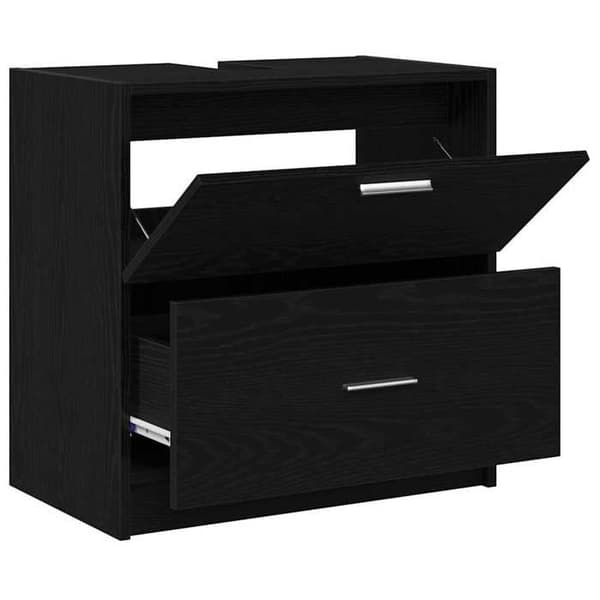 Maison Exclusive - Badeværelsesskab Sort eg 59 x 37 x 59 cm svart ek