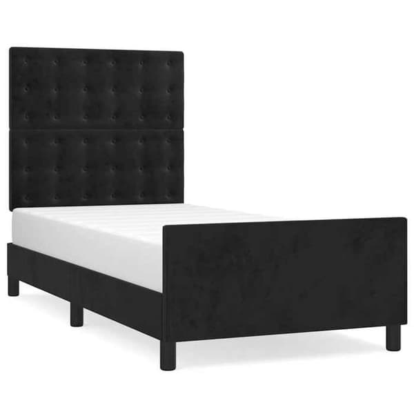 Maison Exclusive - Sengestel uden madras sort 90x200 cm fløjl