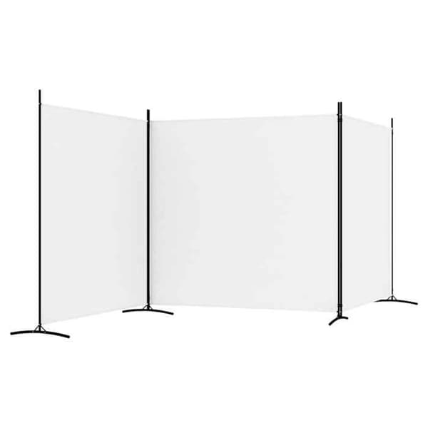 Maison Exclusive - Avskiljande vägg 3 paneler Vit 525x180 cm Tyg