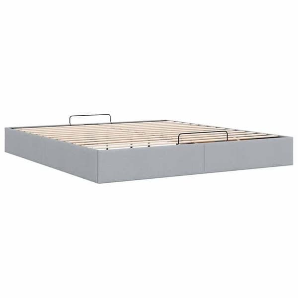 Sengestel ottoman - EKSKLUSIV HUS - 180x200 cm - Lys grå - Polyesterstof - Lamelseng, hydraulisk opbevaring ljusgrått