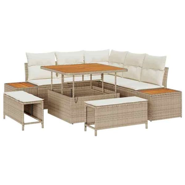 Maison Exclusive - 8-delars trädgårdsoff-set 7-sits Beige