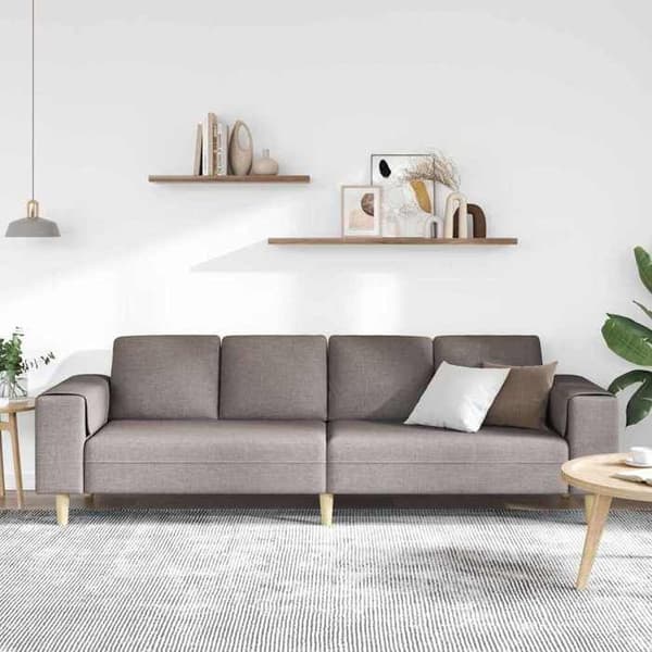 Soffa - EXKLUSIVT HUS - 250 x 77 x 76 cm - Taupe - Polyesteröverdrag - Träben Mol