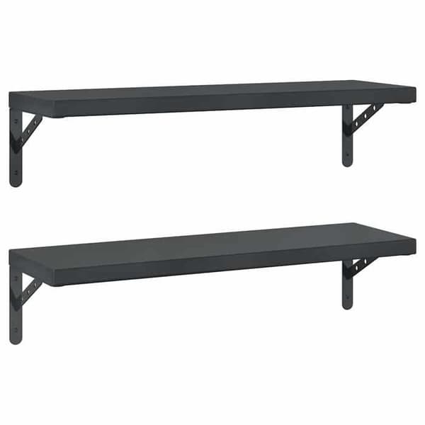 Maison Exclusive - Væghylder 2 stk 75x23,5 cm sort rustfrit stål