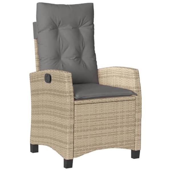Maison Exclusive - Puutarhakalusteryhmä ja 3 kpl tyynyjä beige sekoitus