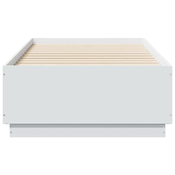 Maison Exclusive - Sängram med LED utan madrass vit 90x190 cm