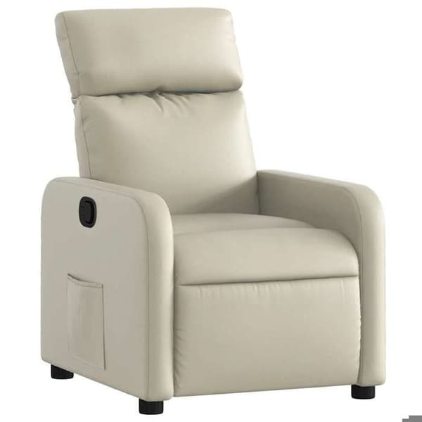 Maison Exclusive - Reclinerfåtölj i krämfärgad konstläder