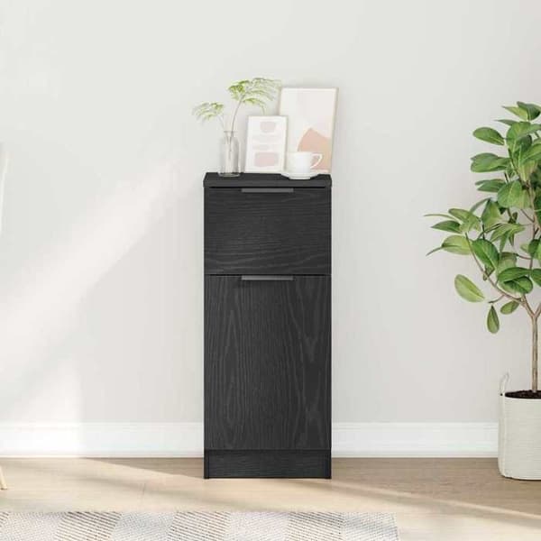 Buffet - EKSKLUSIVT HUS - Rektangulær - Sort eg - 30 x 30 x 70 cm - Ingeniørtræ svart ek
