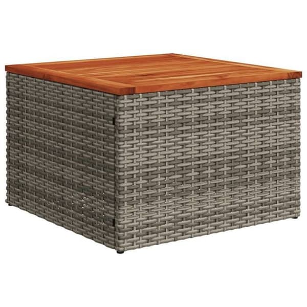 Maison Exclusive - Trädgårdsmöbler 9 delar med grå kuddar i flätad resin