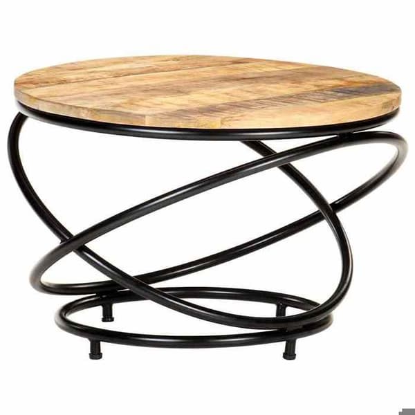 Maison Exclusive - Sort sofabord 60x60x40 cm i rå mangotræ