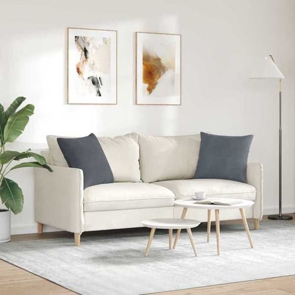 Sofa puder - EKSKLUSIV HUS - 50 x 50 cm - Sæt af 2 - Fløjl - Mørkegrå Mörkgrå