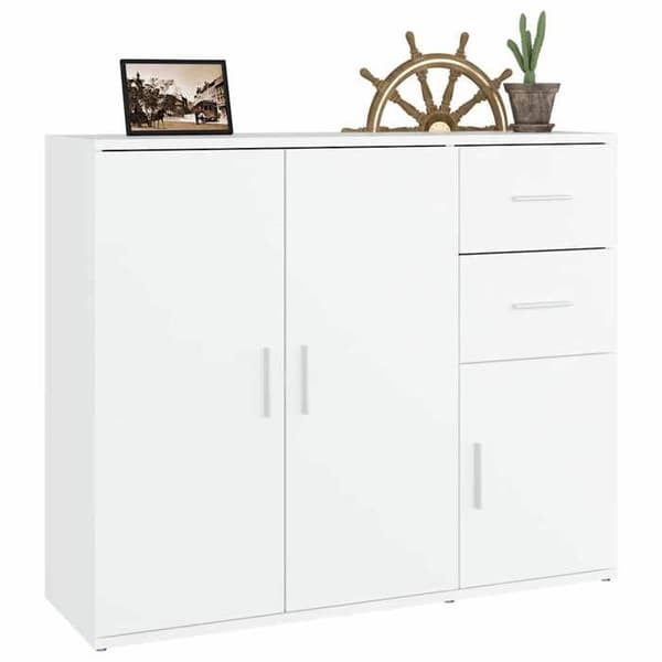 Maison Exclusive - Hvid Buffet 91x29,5x75 cm Ingeniørtræ