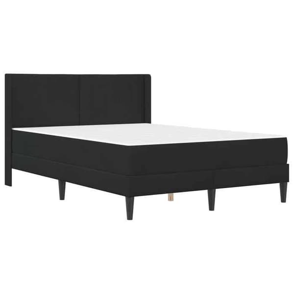 Sängram med madrass - EXKLUSIV HEM - Rektangulär form - 120 x 190 cm - Svart - Sammet & ribbor Svart